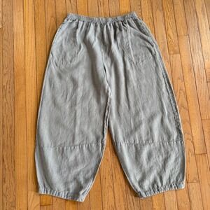 Cut Loose Linen Lantern Pants Large Tan Cottagecore Y2K